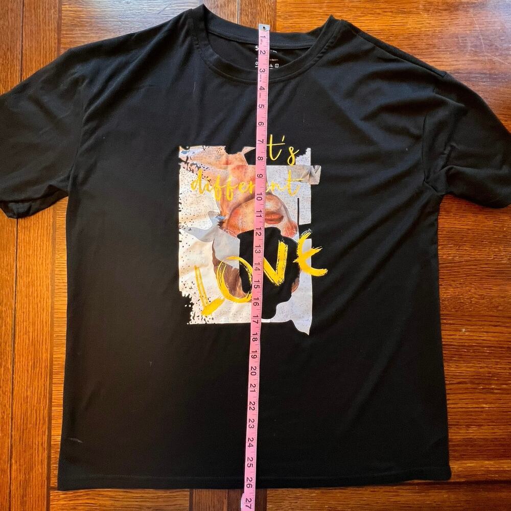 SHEIN It's Different Love Slogan Graphic Drop Shoulder Oversized Shirt Small - Picture 10 of 10